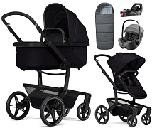 Детская коляска 4 в 1 Joolz Day 5 и автокресло Britax Roemer Baby-Safe Pro Style Mineral Grey и база Vario Base 5Z без адаптеров + конверт в подарок Space black