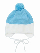 Шапочка вязаная AmaroBaby Pure Love Wind с подкладом голубой 38