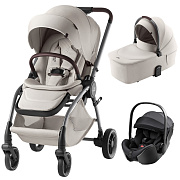 Коляска 3 в 1 Britax Roemer RIO LUX и автокресло Baby-Safe PRO Style Carbon Black Soft Taupe