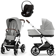 Коляска Cybex Talos S Lux SLV complete Cloud G Magic Black 3 в 1 Stone Grey с дождевиками