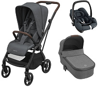 Детская коляска Maxi-Cosi Leona²  Oria 3 в 1 с автокреслом CabrioFix Essential graphite 1204204110 Twillic Graphite/1507029110 Select Grey