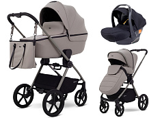 Детская коляска Rant Teo Soft 3 в 1 с автокреслом Carry Pro Black Cloud