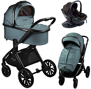 Детская коляска AmaroBaby Motus Premium Ecco 4 в 1 с автокреслом Rant Miro Brown и базой лагуна