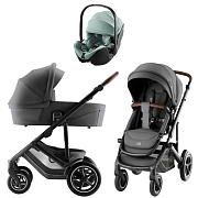 Коляска 3 в 1 Britax Roemer Smile 5Z Style и автокресло Baby-Safe Pro Jade Green Mineral Grey