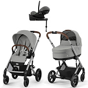 Коляска Cybex Balios S Lux SLV complete Cloud G Lava Grey Base G 4 в 1 Stone Grey с дождевиками