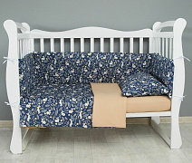 Комплект в кроватку AmaroBaby Baby Boom 3 предмета Зайчики, синий (бязь)