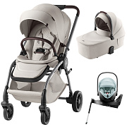 Коляска 3 в 1 Britax Roemer RIO LUX и автокресло Baby-Safe PRO Style Harbor Blue + Vario Base 5Z Soft Taupe
