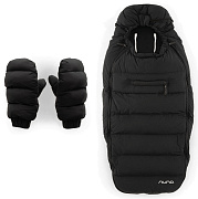 Комплект зимний для коляски Nuna конверт-муфта (накидка на ножки), варежки Caviar