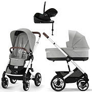 Коляска Cybex Talos S Lux SLV complete Cloud G Magic Black Base G 4 в 1 Stone Grey с дождевиками