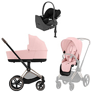 Коляска Cybex Priam IV Rosegold complete Cloud T Sepia Black Base T 3 в 1 Peach Pink