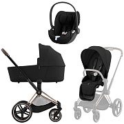 Коляска 3 в 1 Cybex Priam IV Rosegold complete и автокресло Cloud T i-Size Sepia Black Sepia Black