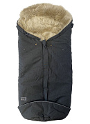 Конверт Bozz из овчины с длинным ворсом черный меланж/лён