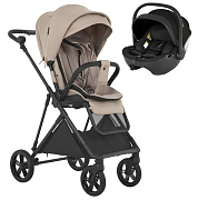 Детская прогулочная коляска Pituso Carbon RX c автокреслом Baesa Pro Black Sapphire Sand/рама carbon