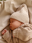 Шапочка вязаная AmaroBaby Pure Love Tot, демисезонная ЧЗ бежевый 40