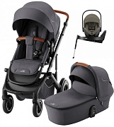 Коляска 4 в 1 Britax Roemer Smile 5Z и автокресло Baby-Safe PRO LUX Urban Olive + Vario Base 5Z Midnight Grey