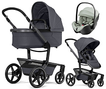 Детская коляска 3 в 1 Joolz Day 5 и автокресло Britax Roemer Baby-Safe Pro Style Sage green без адаптеров Stone Grey