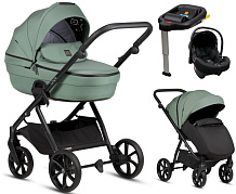 Детская коляска Tutis Uno 6 Plus Essential collection 4 в 1 с автокреслом Elo Lux EduSky Black и базой 1602130 Dark Ivy с сумкой