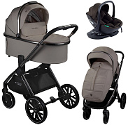 Детская коляска AmaroBaby Motus Premium Ecco 4 в 1 с автокреслом Rant Miro Brown и базой мокко
