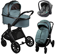 Детская коляска AmaroBaby Motus Premium Ecco 3 в 1 с автокреслом Rant Miro Olive лагуна