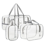 Сумки Roxy-Kids в роддом прозрачные ПВХ 3 шт RKB-001 серый