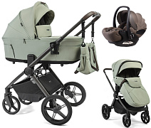 Детская коляска Peppy Soho 3 в 1 с автокреслом Verona Brown Oregano (орегано), рама серо-бежевый