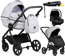 Детская коляска Tutis Uno 6 Plus Essential collection 4 в 1 с автокреслом Elo Lux EduSky Black и базой 1602142 Risso с сумкой