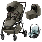 Коляска 3 в 1 Britax Roemer RIO LUX и автокресло Baby-Safe PRO Style Harbor Blue Urban olive
