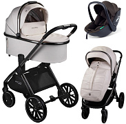 Детская коляска AmaroBaby Motus Premium Ecco 3 в 1 с автокреслом Rant Miro Brown молочный