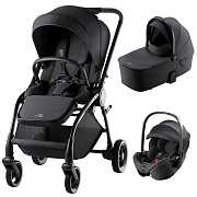 Коляска 3 в 1 Britax Roemer RIO Style и автокресло Baby-Safe PRO Classic Deep Black Carbon Black