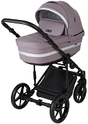 Детская коляска Adamex Rimini Deluxe 3 в 1 RI225A (св.сиреневая кожа+стальная перл.отделка)
