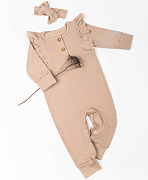 Комбинезон с рюшами AmaroBaby Fashion ЧЗ бежевый 68