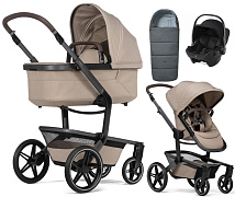 Детская коляска 3 в 1 Joolz Day 5 и автокресло Baby-Safe Core Space Black + конверт в подарок Sandy taupe
