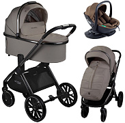 Детская коляска AmaroBaby Motus Premium Ecco 4 в 1 с автокреслом Rant Miro Moca и базой мокко