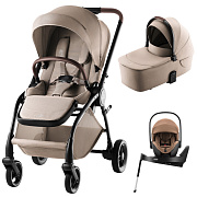 Коляска 3 в 1 Britax Roemer RIO Style и автокресло Baby-Safe PRO LUX Warm Caramel + Vario Base 5Z Teak