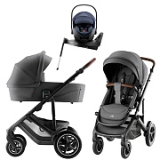 Коляска 3 в 1 Britax Roemer Smile 5Z Style и автокресло Baby-Safe PRO Style Night Blue + Vario Base 5Z Mineral Grey