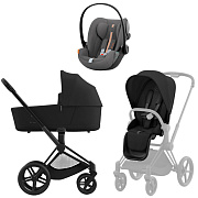 Коляска Cybex Priam IV Matt Black complete и автокресло Cloud G i-Size Lava Grey Plus 3 в 1 Sepia Black