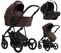 Детская коляска Bebetto Pelpasso 3 в 1 с автокреслом Avionaut Cosmo 06 Brown коричневый, коричневая рама