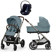 Коляска Cybex Balios S Lux TPE complete Cloud G Ocean Blue Plus 3 в 1 Stormy Blue с дождевиками