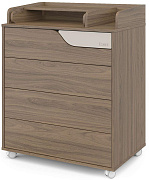 Детский пеленальный комод Атон Esmee 805 с Push и органайзером орех карини-кашемир