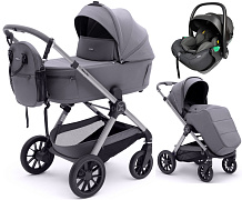 Коляска Agex Prima Pro 3 в 1 с автокреслом i-Safe Black APS214 Sora серый