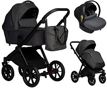 Детская коляска Indigo Solio 3 в 1 с автокреслом Avionaut Cosmo Grey So05 т.серый