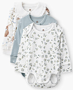 Боди с длинным рукавом Happy baby 90149-0 ЧЗ бело-голубой / white-blue