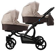 Детская коляска для двойни Aro Team Twinat Duo 19 2 в 1 02 коричневый+бежевый