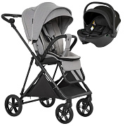 Детская прогулочная коляска Pituso Carbon RX c автокреслом Baesa Pro Black Horizon Grey/рама carbon