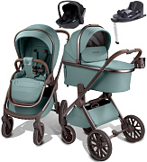 Детская коляска AmaroBaby Motus Premium Ecco Exclusive 4 в 1 с автокреслом Rant Miro Black и базой лагуна