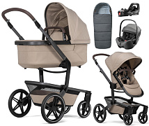 Детская коляска 4 в 1 Joolz Day 5 и автокресло Britax Roemer Baby-Safe Pro Style Mineral Grey и база Vario Base 5Z + конверт в подарок Sandy taupe