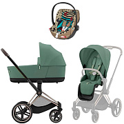 Коляска Cybex Priam IV Rosegold complete Cloud T One Love 3 в 1 Leaf Green