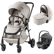 Коляска 3 в 1 Britax Roemer RIO LUX и автокресло Baby-Safe PRO Classic Deep Grey Soft Taupe