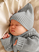 Шапочка вязаная AmaroBaby Pure Love Tot, демисезонная ЧЗ серый 42
