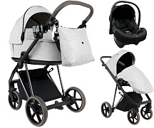 Детская коляска Roan Sol Vintage Luxury 2.0 3 в 1 с автокреслом Tutis Elo Lux EduSky Black PIX/50/L Pixel/Light/Black/руч.Cappuccino